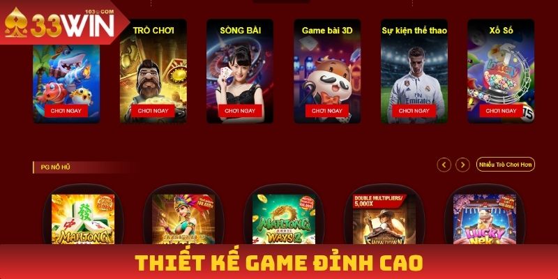 33 Win cung cấp thiết kế game đỉnh cao